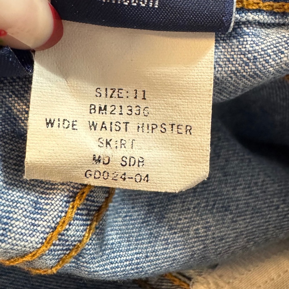 Vintage Y2K Bongo Wide Waist Hipster Denim Skirt Size 11 - Picture 6 of 6